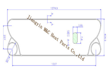 AT40 Heat Exchanger Gasket AT40 High Thermal Efficiency For Sanitary Plate Exchangers