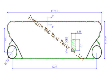 AT40 Heat Exchanger Gasket AT40 High Thermal Efficiency For Sanitary Plate Exchangers