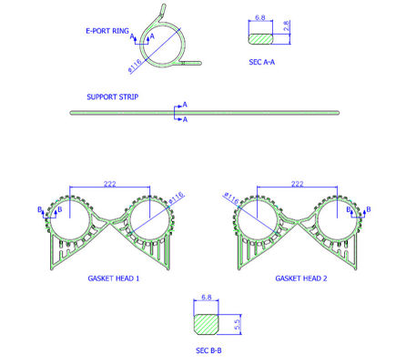 Hisaka Plate Type Heat Exchanger Gasket LX10 For Shipbuilding